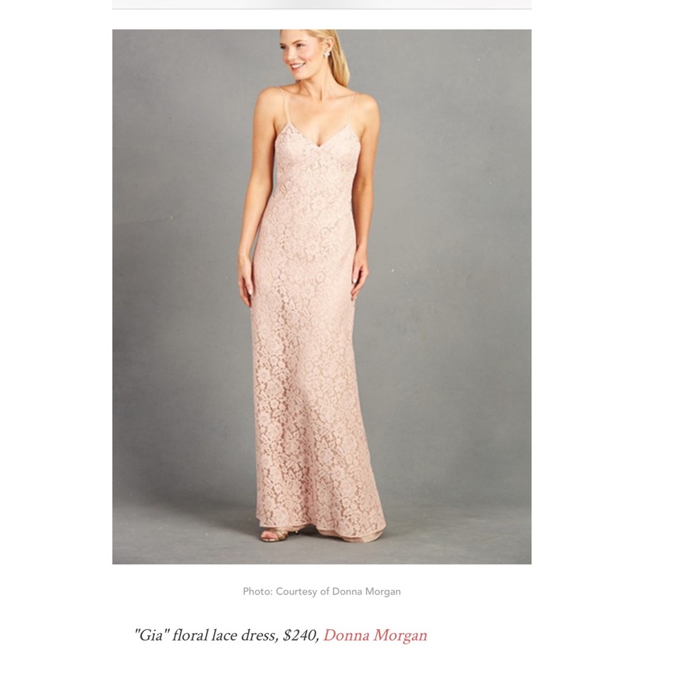 Gia Floral Donna Morgan Dress Ivory/Blush